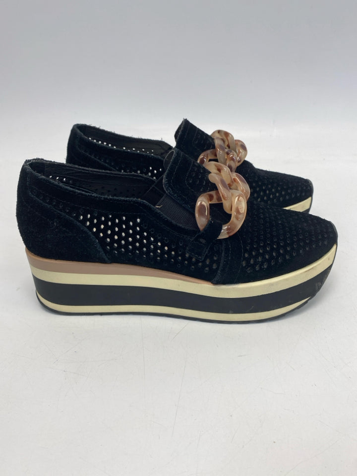 Dolce Vita  Size 8 Black Brown/Crm Chain(s) Paper Flats
