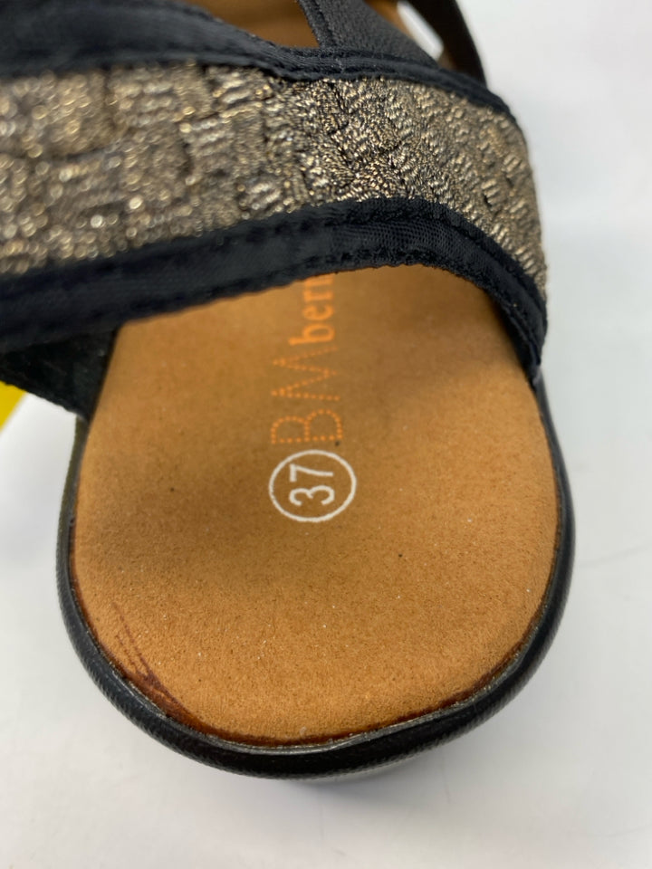 NWT Bernie Mev  Size 37 Bronze Shimmery Sandals