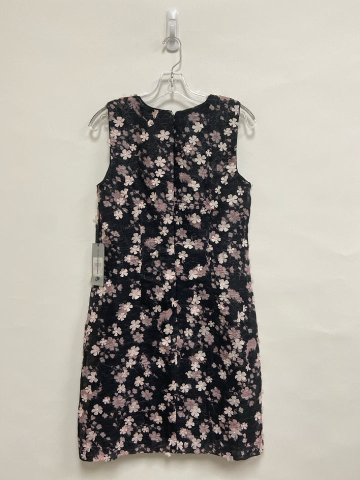 NWT Karl Lagerfeld Size 6 Black Pink Applique Sleeveless Ladies Dress
