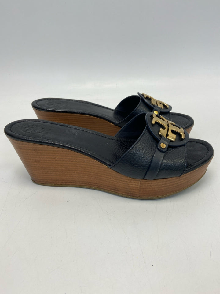 Tory Burch  Size 10.5 Black Gold Accent(s) Sandals