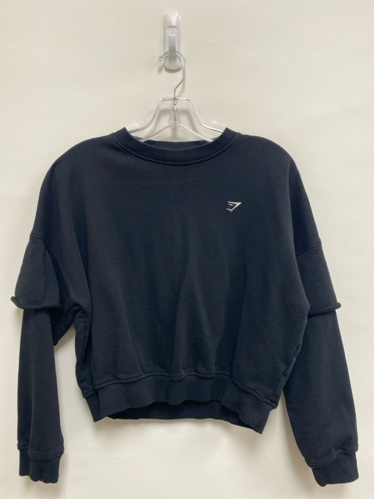 GYMSHARK Size M Black Cropped Athletic Sweatshirt