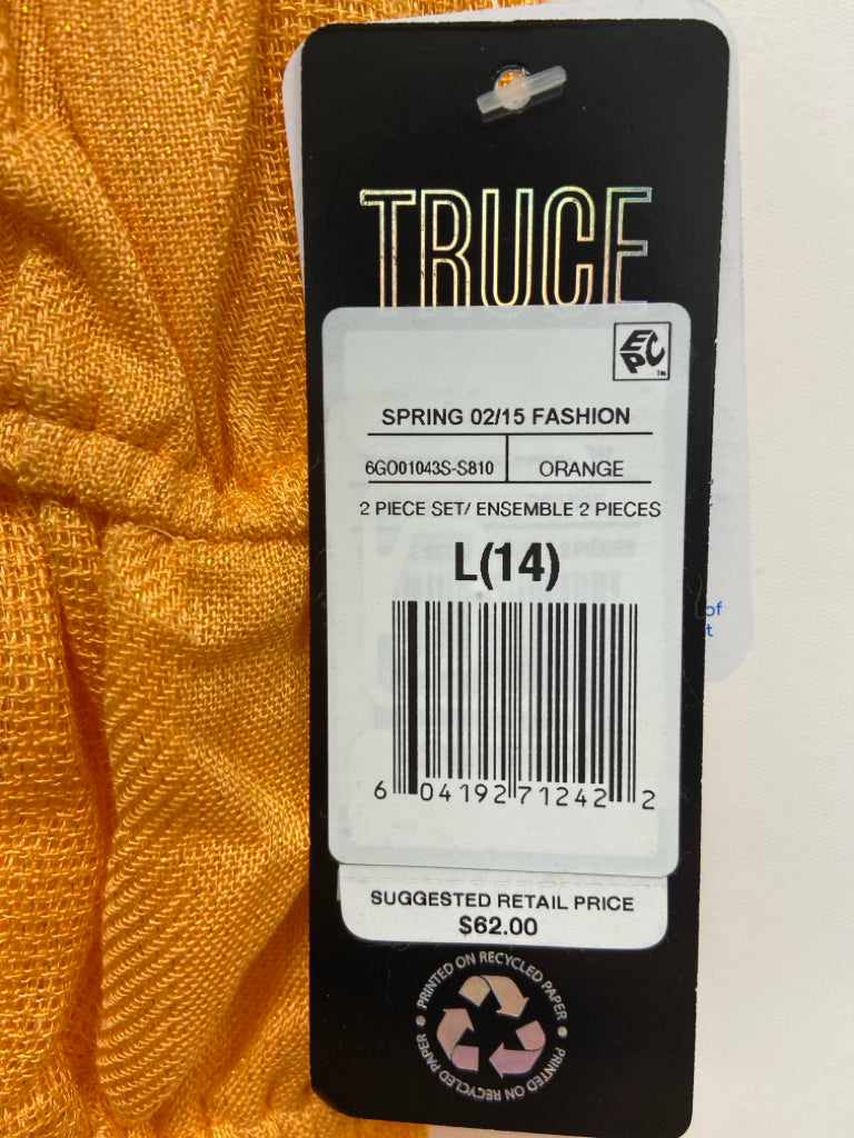 NWT SIZE 10/12 Orange Gold Color Shimmery Sleeveless Girl&