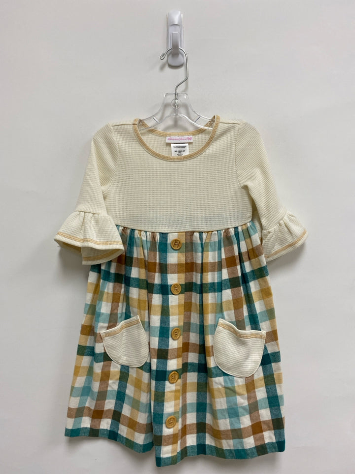 Bonnie Jean SIZE 4T Cream Tan/Green Checkered Girl&