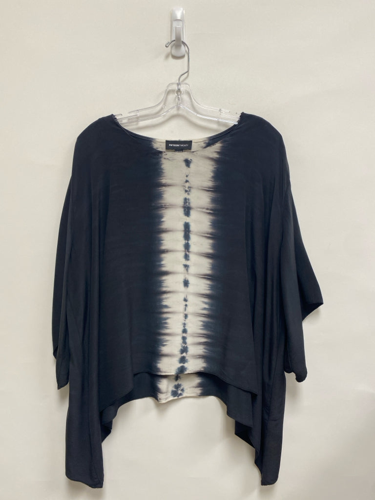 FIFTEEN TWENTY Size S Black White Tie Dye Silk Ladies Top