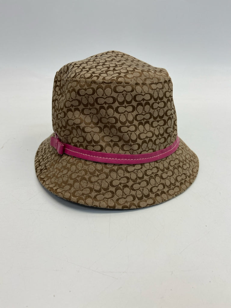 Coach Brown Pink Signature Fabric Girl&
