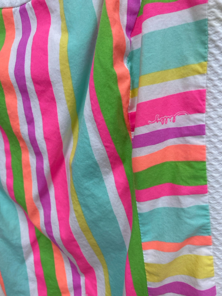 LILLY PULITZER Size 0 White Neon/Multi Stripes Sleeveless Ladies Dress