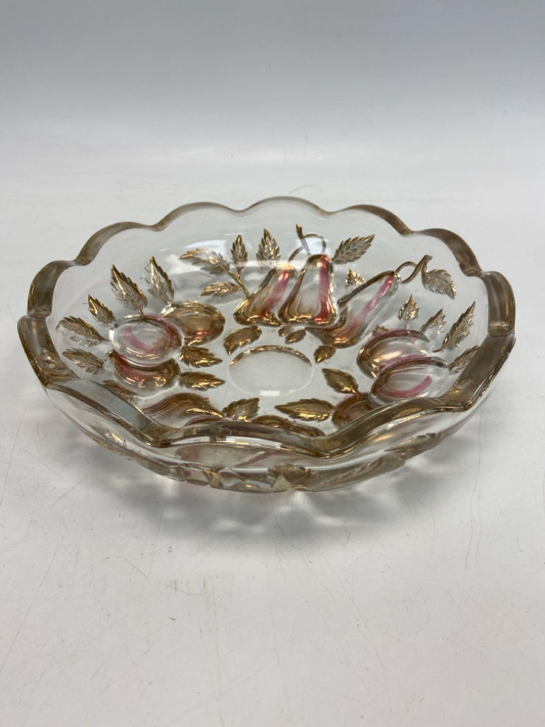 Clear Gold/Pink Pumpkin Glass Fall
