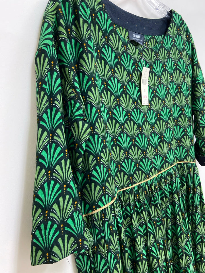 NWT Maeve Size XS Green Black/Tan Print Ladies Dress