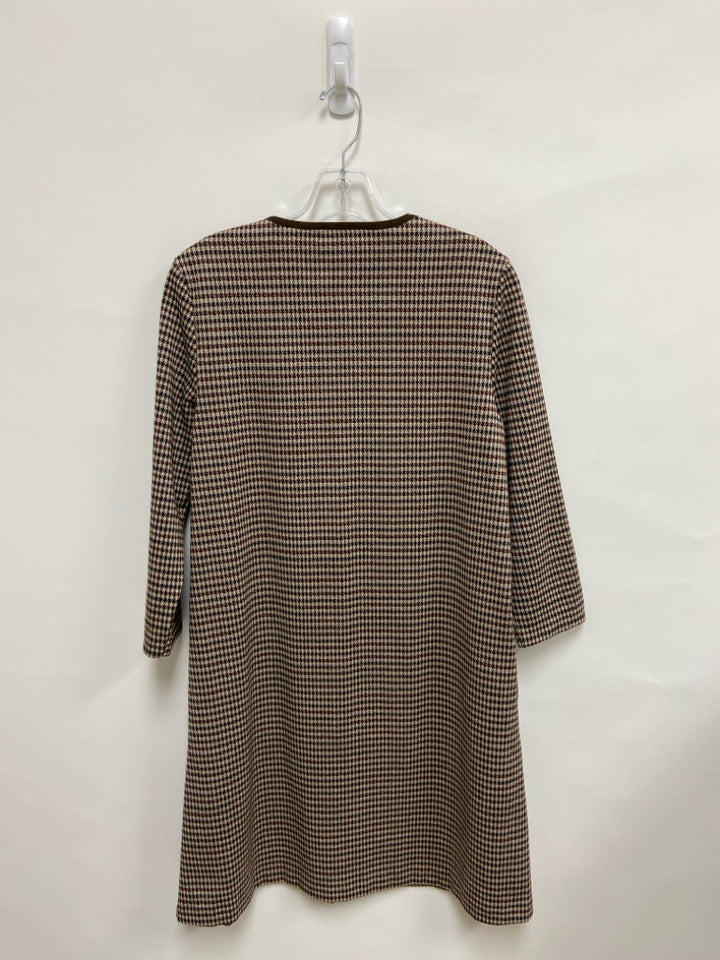 J McLaughlin Size M Brown Black Houndstooth Ladies Dress