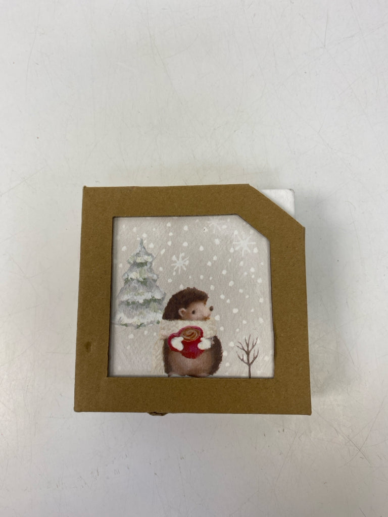 NEW/BOX White Brown Ornaments