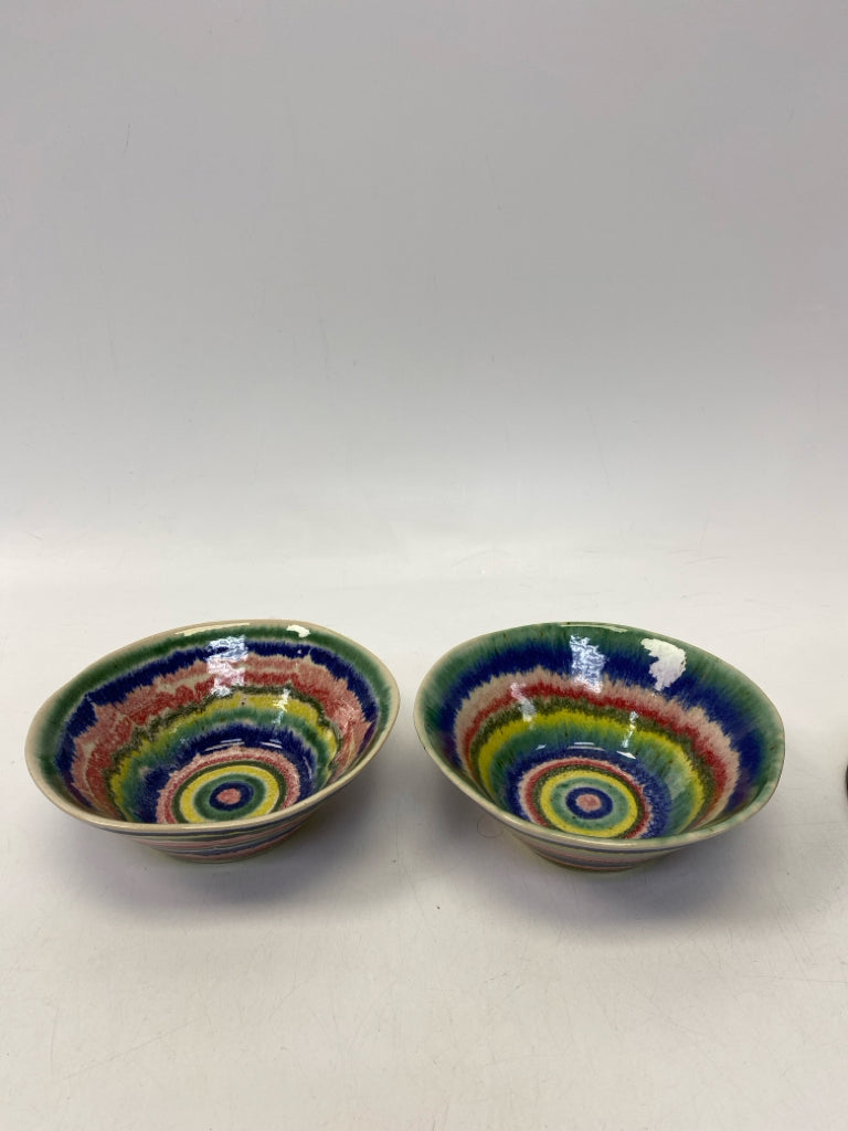 Multi Color Striped Ceramic Bowl(s)