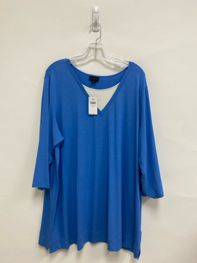 NWT J Jill  SIZE  2X Blue V Neck Plus Size Top