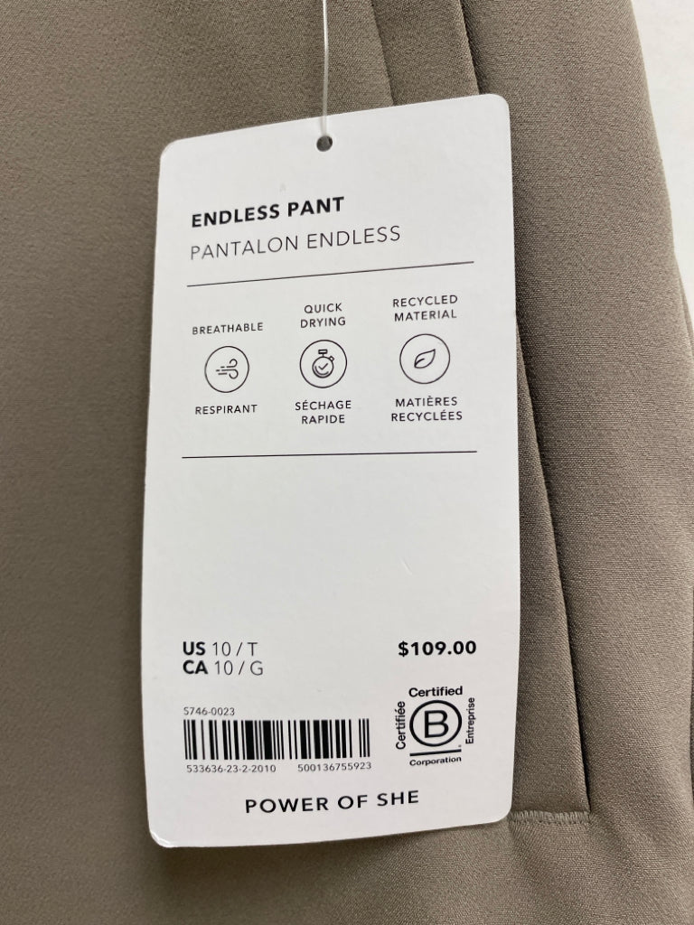NWT Athleta Size 10 Taupe Pull-on Athletic Pants