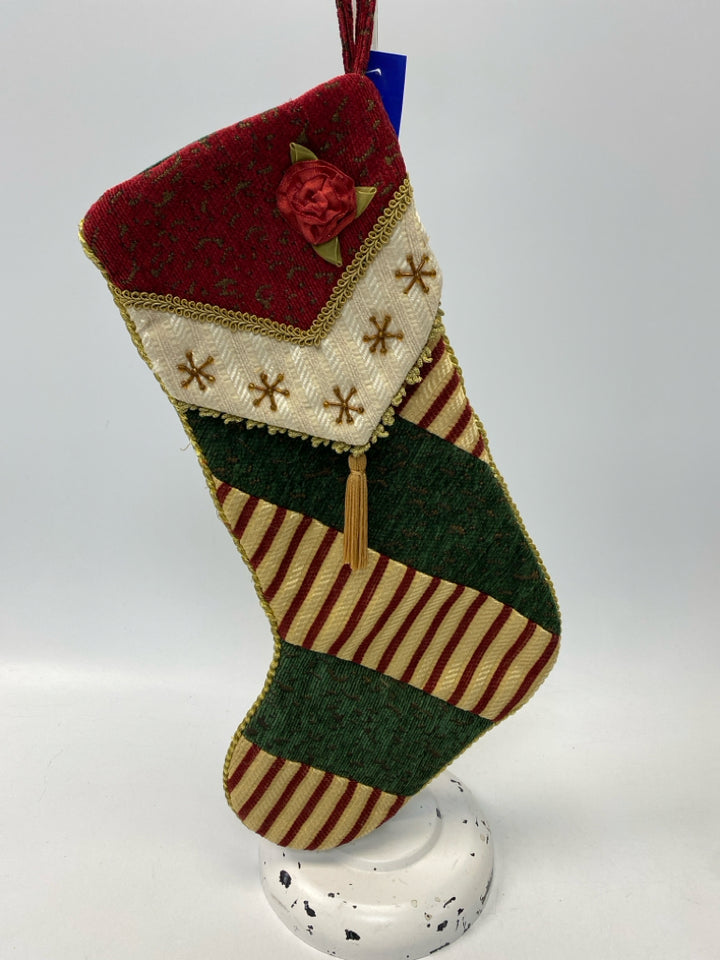 Green Red/Gold Fabric Christmas