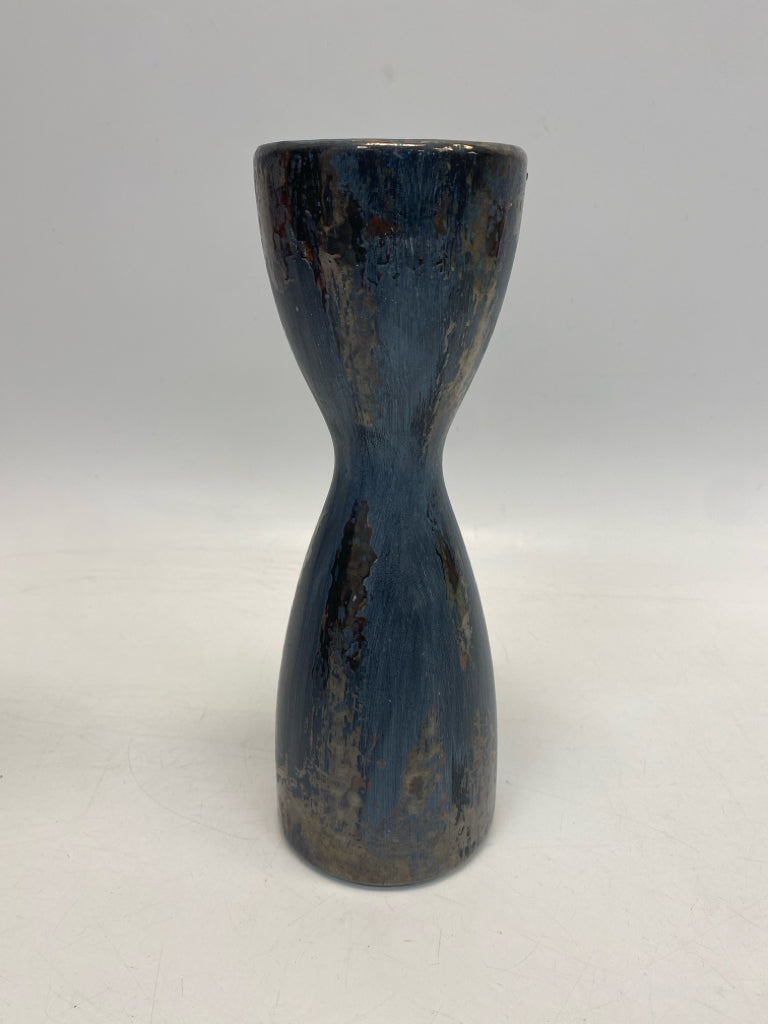 Gray Silver Splashes Ceramic Candleholder(s)