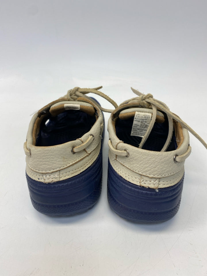 Crocs  Size 7 Navy Tan Clogs