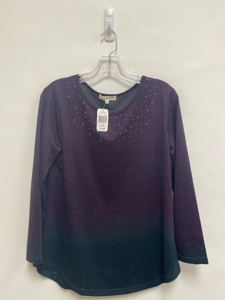 NWT Indigo Soul Size S Dark Purple Studded Long Sleeve Ladies Top