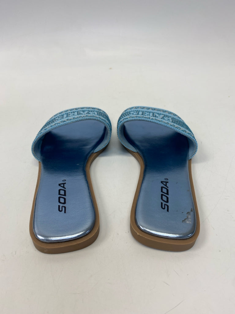 Soda  Size 7.5 Turquoise Rhinestone(s) Sandals