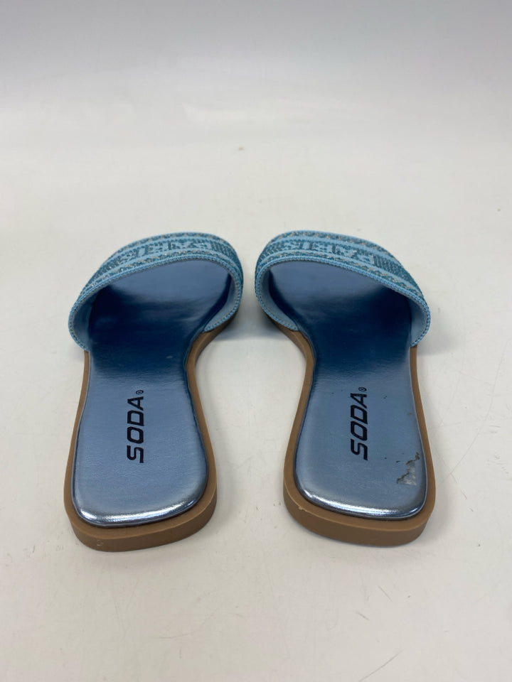 Soda  Size 7.5 Turquoise Rhinestone(s) Sandals