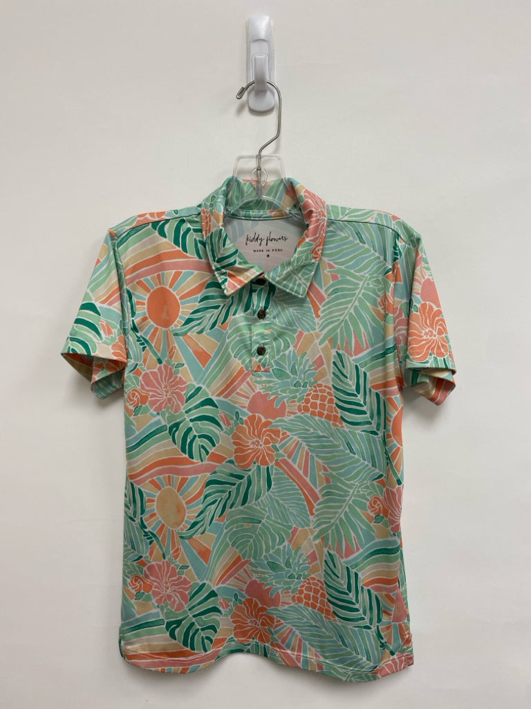 SIZE 8 Green Peach Polo Boy&