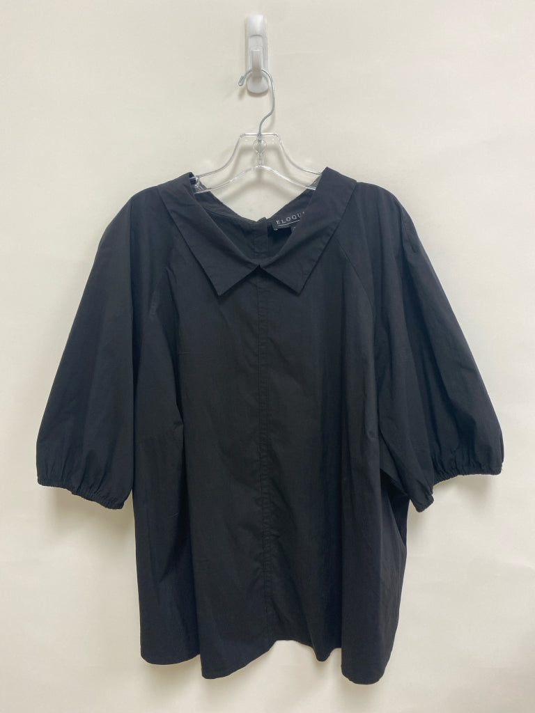 ELOQUII  SIZE  28 Black Puff Sleeve Plus Size Top