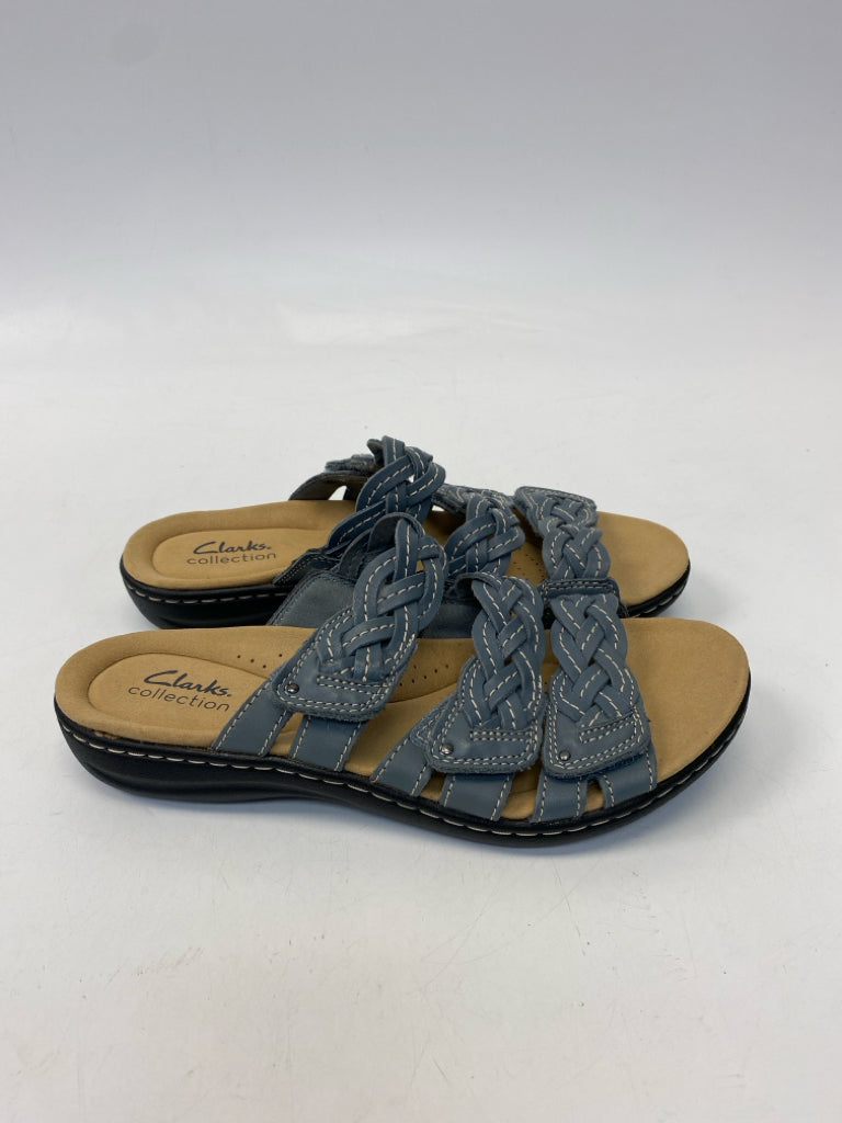 Clarks  Size 8 Slate Blue Braided Sandals