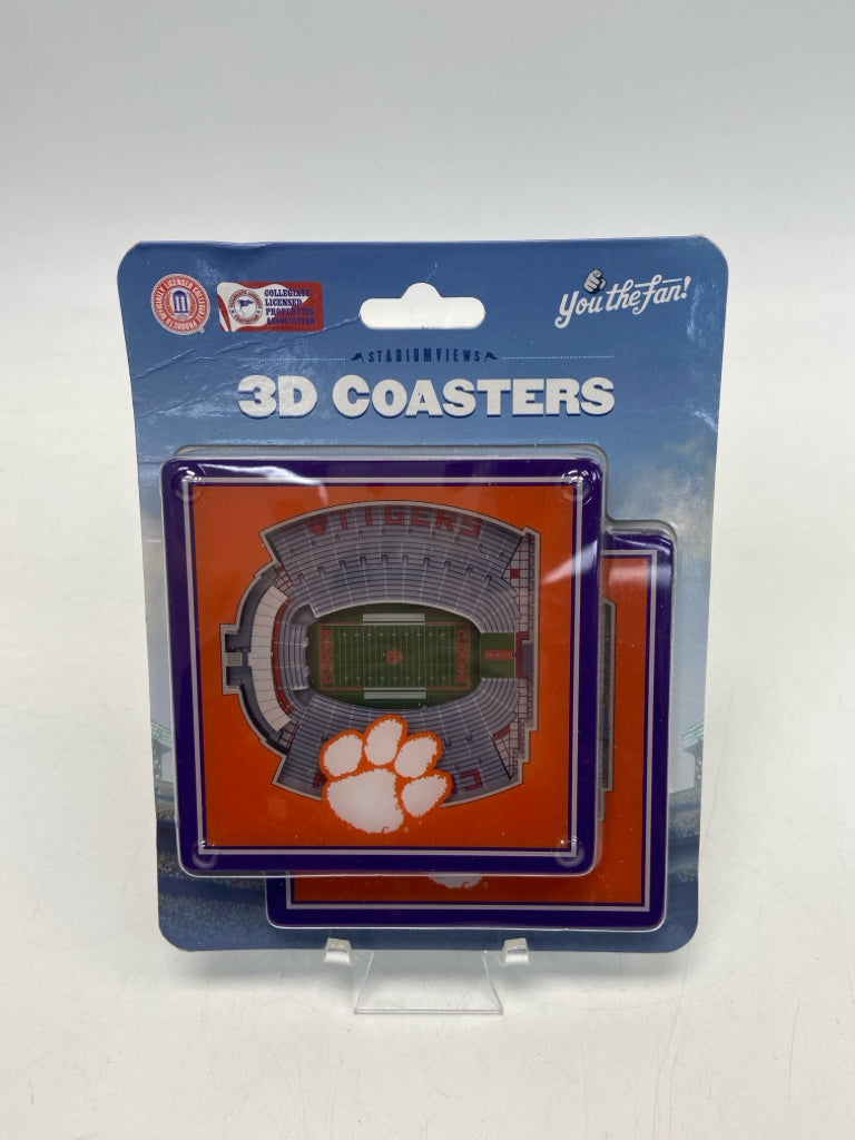 NEW/PKG Orange Purple Clemson Coasters