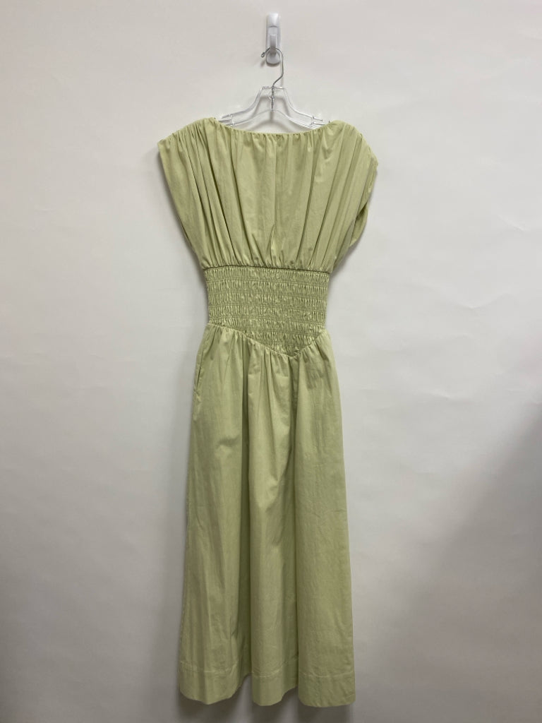 Size XS Pale Olive Green Smocking Maxi Ladies Dress
