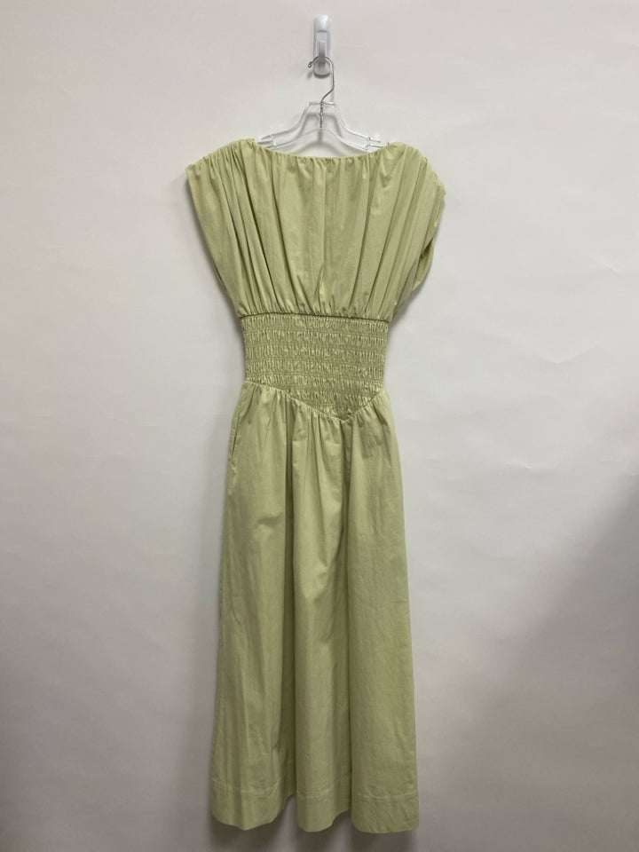 Size XS Pale Olive Green Smocking Maxi Ladies Dress