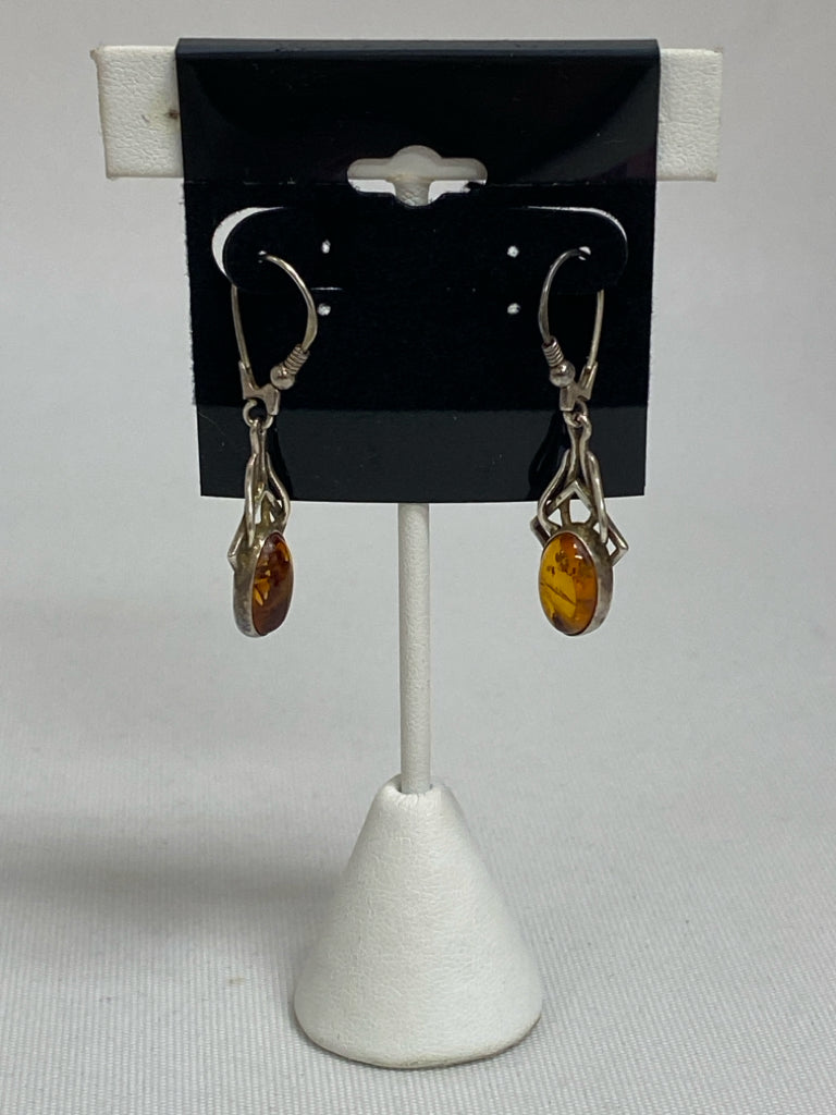 Silver Amber Shapes Earrings