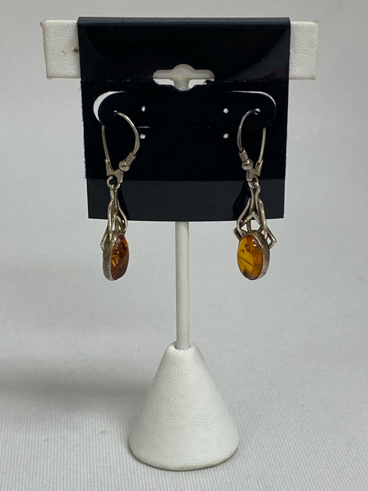 Silver Amber Shapes Earrings