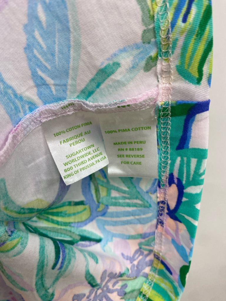 LILLY PULITZER Size M Lavender Pink/Green Mermaid Sleeveless Ladies Dress