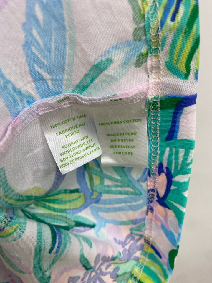 LILLY PULITZER Size M Lavender Pink/Green Mermaid Sleeveless Ladies Dress