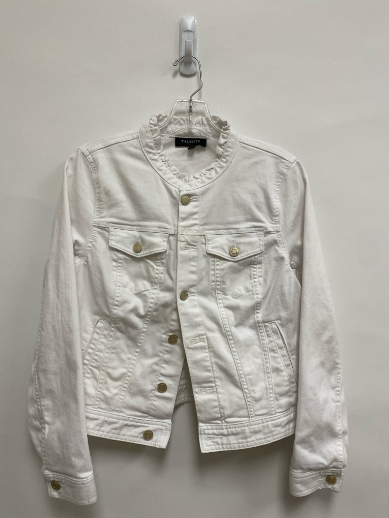 Talbots Size M White Button Up Denim Ladies Jacket