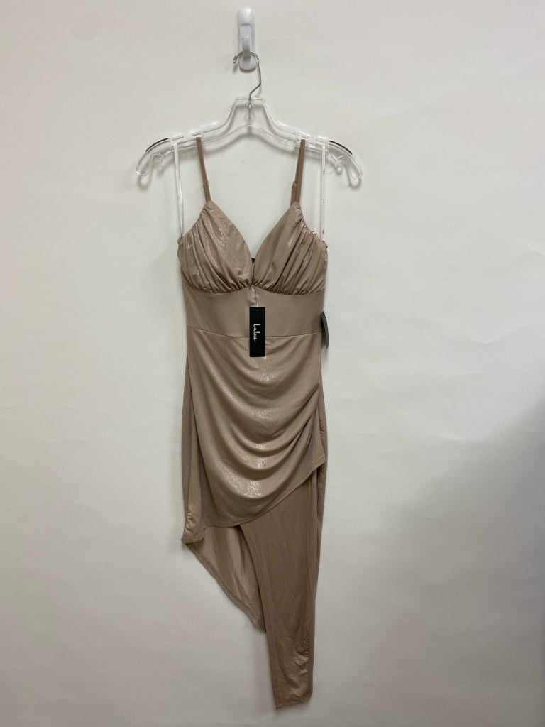 NWT LuLus Size S Beige Silver Iridescent Sleeveless Ladies Dress