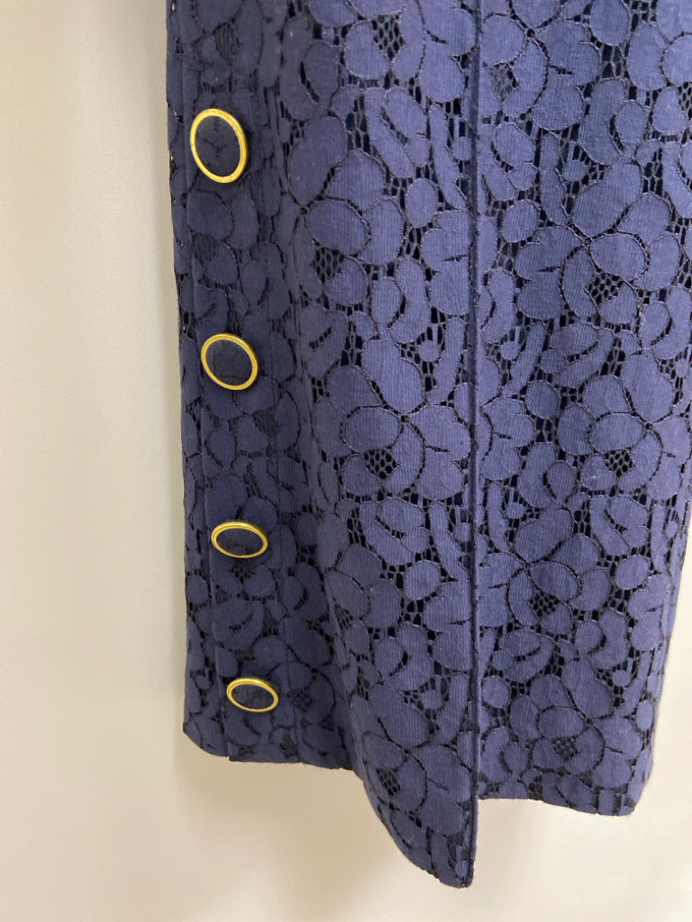 MILLY Size 10 Navy Lace Ladies 2pc Pant Set