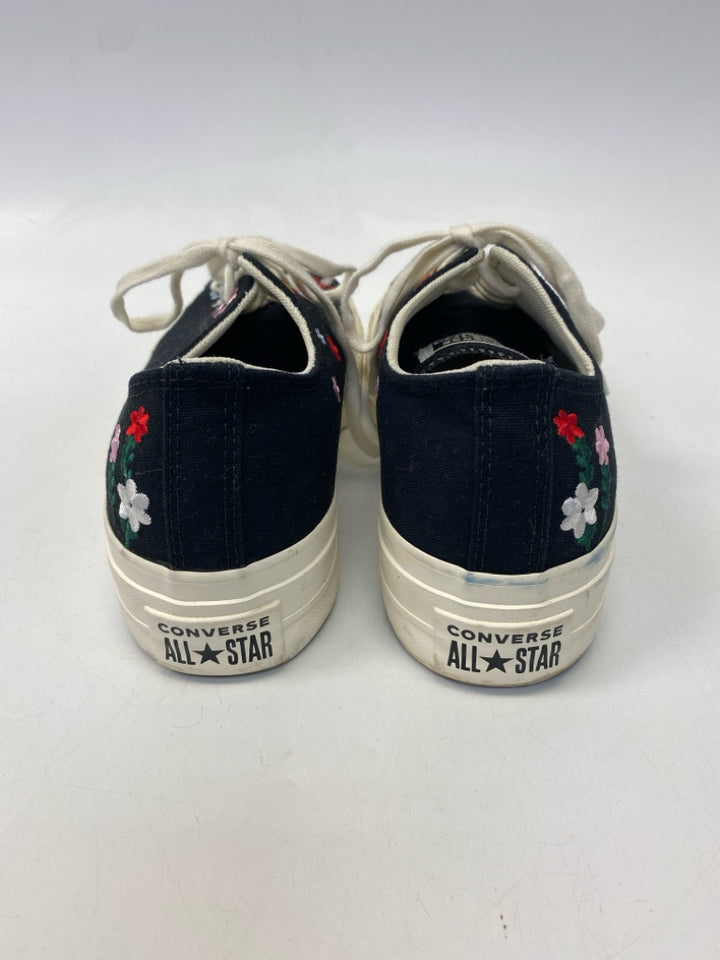 Converse  Size 9 Black Multi-Color Floral Sneakers