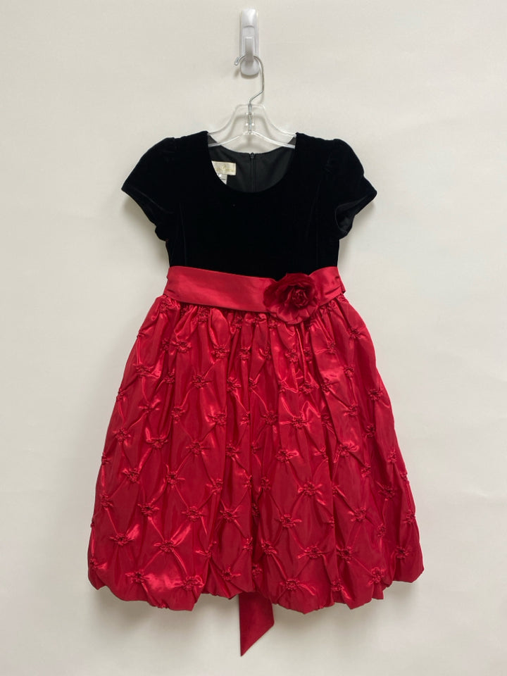 American Princess SIZE 8 Black Red Rosette Girl&