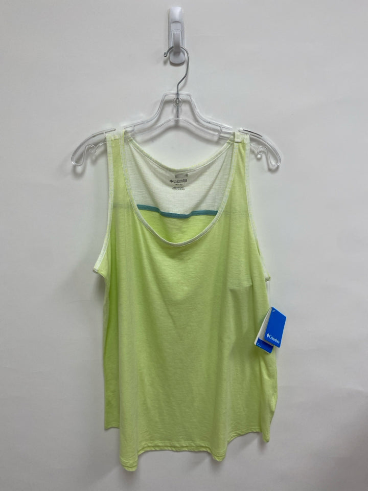 NWT Columbia  SIZE  1X Pale Green White Trimmed Tank Plus Size Top