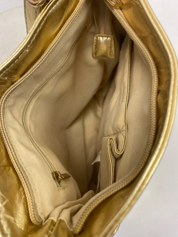 Gold Stitching Metallic Handbag