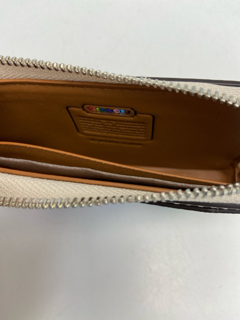 Coach Cream Multi Color Signature Keychain