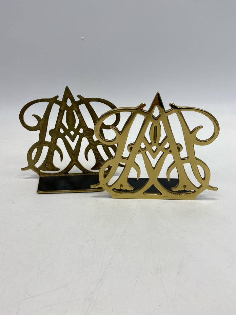 Williamsburg Gold Cut-Out Brass Bookends