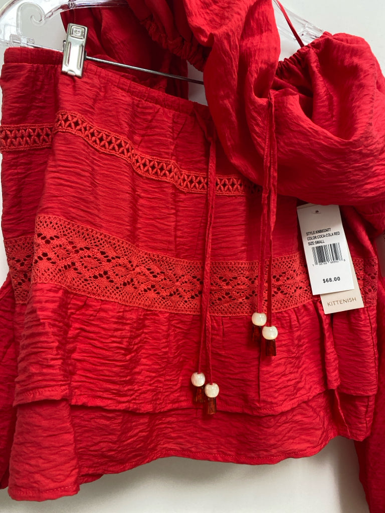 NWT Size S Red Texture Ladies 2pc Skirt