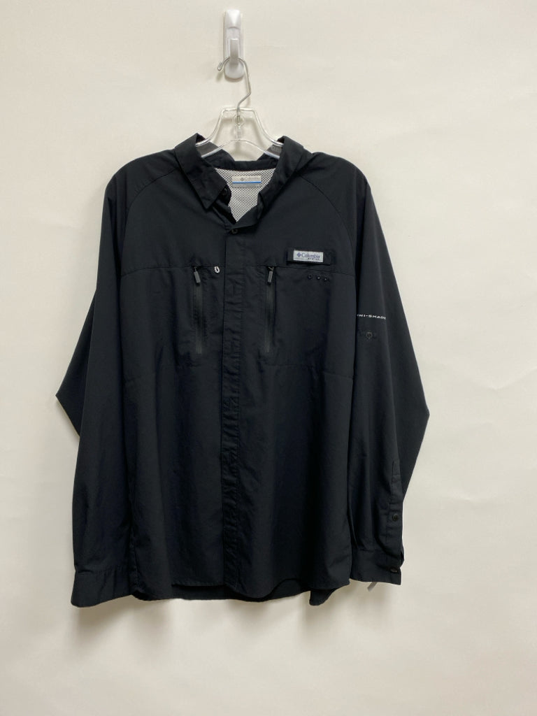 Columbia Size L Black Button Up Men&