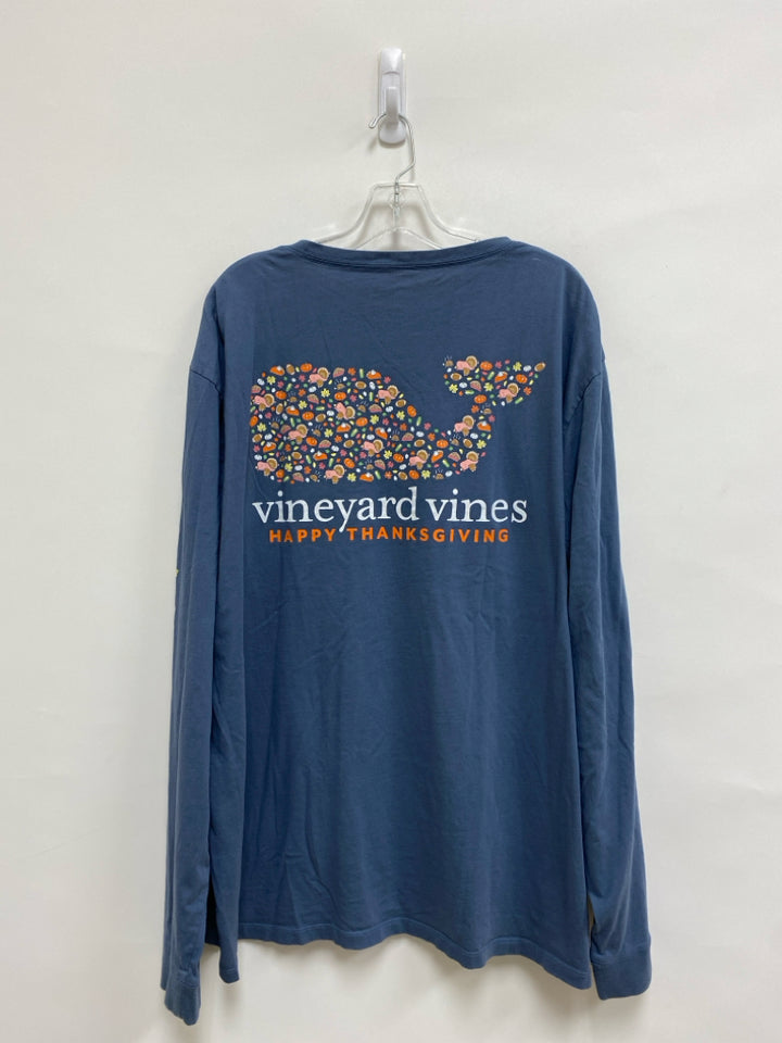 Vineyard Vines Size 2X Dark Blue Thanksgiving Long Sleeve Tee Men&