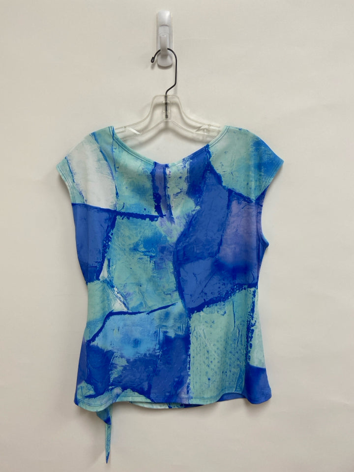NWT Clara Sun Woo Size M Aqua White/Blue Ladies Top