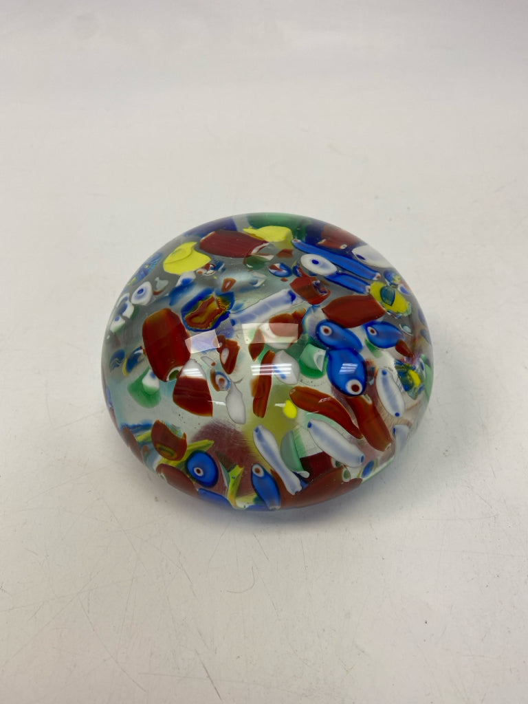 Clear Multi Color Paperweight
