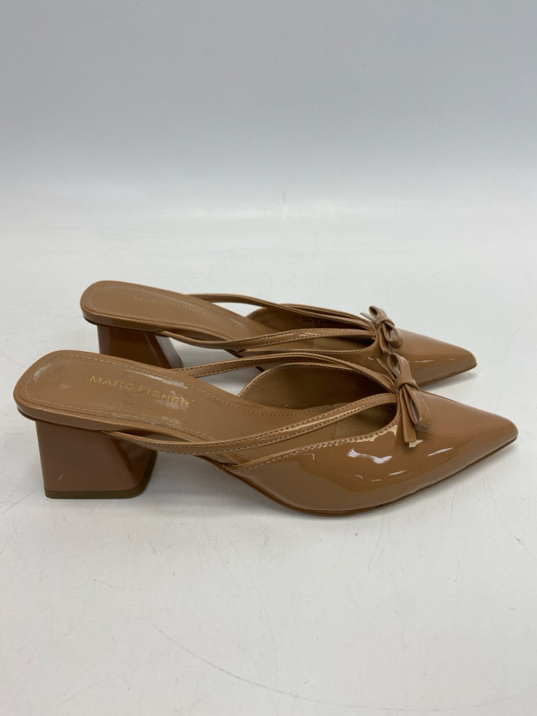 Marc Fisher  Size 7.5 Brown Bow(s) Patent Sandals