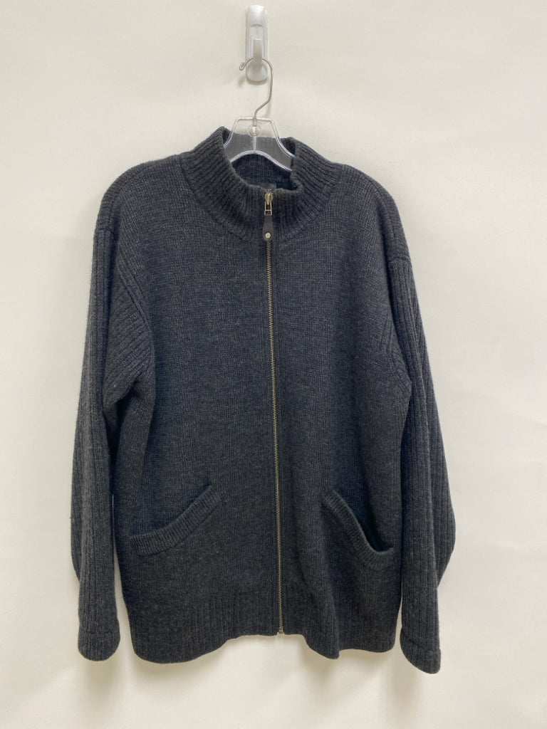 Banana Republic Size L Charcoal Zip Down Wool Men&