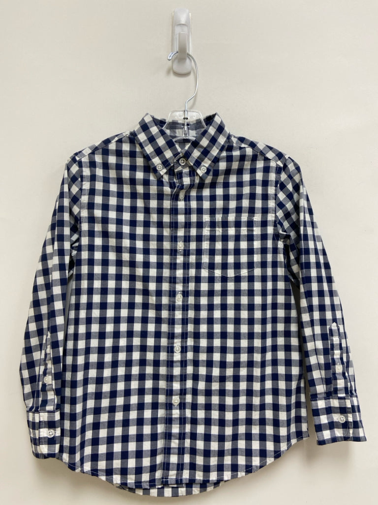 Crew Cuts SIZE 6/7 Navy White Plaid Button Up Boy&